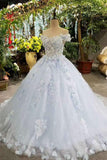 New Arrival Tulle Wedding Dresses Lace Up With Appliques