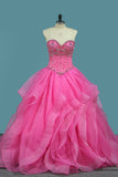 Organza Sweetheart Ball Gown Quinceanera Dresses With