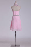 Short/Mini Halter Homecoming Dresses Chiffon With Beading A