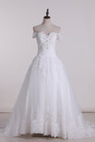 New Arrival Wedding Dresses Off The Shoulder Tulle With Applique And Beads A