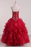 Organza Sweetheart Ball Gown Quinceanera Dresses With