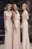 Charming Long Light Pink Floor Lenght Open Back Elegant Bridesmaid