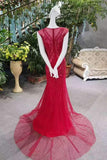 New Arrival Burgundy/Maroon Prom Dresses A-Line Zipper Up Scoop With