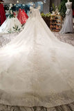 Ball Gown Wedding Dresses Off-The-Shoulder Floor-Length Lace Up