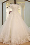 New Arrival Luxury Floral Wedding Dresses A-Line Court Train Tulle With Beads And Bow