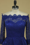 New Arrival Bateau 3/4 Length Sleeves A Line Lace Evening Dresses