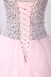 Ball Gown Sweetheart Quinceanera Dresses Tulle With Beading Floor