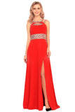 New Arrival Scoop Prom Dresses A Line Chiffon With Beads