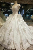 Marvelous Satin High Quality Floral Wedding Dresses Lace Up Scoop Neck With