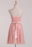 Bridesmaid Dresses Sweetheart Tulle With Beads And Ruffles Short/Mini