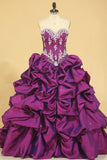 Ball Gown Sweetheart Floor Length Quinceanera Dresses With Ruffle And Beading