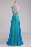 Multi Color Prom Dress One Shoulder Beaded Bodice Backless With A Sexy Slit