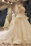 New Arrival Marvelous High Neck Wedding Dresses With Bow Knot Appliques And