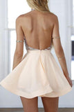 A Line/Princess Halter Homecoming Dresses Chiffon Open Back With