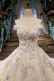 Gorgeous Wedding Dresses Lace Up Off The Shoulder With Appliques And Handmade