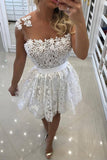 Lace Homecoming Dresses A Line Scoop With Applique And