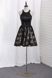 Homecoming Dresses A Line Scoop Sequin&Lace