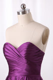 Bridesmaid Dress A Line Sweetheart Satin With Ruffles