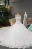 Marvelous Wedding Dresses Lace Up Off The Shoulder With Appliques And Crystals Royal