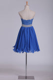 A Line Sweetheart Chiffon With Beads And Applique Homecoming Dresses