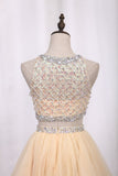 Homecoming Dresses Scoop A-Line Beaded Bodice Tulle