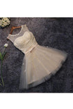 Homecoming Dresses A Line Scoop Tulle With Handmade