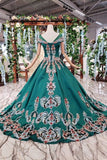 New Prom Dresses Short Sleeves Ball Gown Lace Up Back With