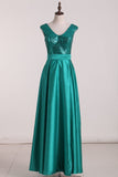 Sheath Bridesmaid Dresses V Neck Sequins Floor