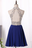 A Line Homecoming Dresses Scoop Chiffon With