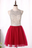 Scoop A Line Homecoming Dresses Tulle With