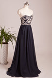 Beaded Bodice Prom Dresses A Line Chiffon Floor Length