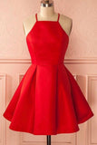 Simple Satin Homecoming Dresses Spaghetti Straps A