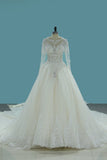 Gorgeous Wedding Dresses Scoop Tulle With Beadings Zipper Back Royal