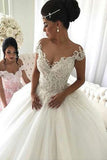 Fantastic Wedding Dresses Scoop Neck Ball Gown Tulle With Appliques Floor