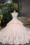 New Arrival Marvelous Floral Wedding Dresses Lace Up Scoop Neck With