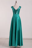 Sheath Bridesmaid Dresses V Neck Sequins Floor