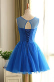 Scoop Homecoming Dresses A Line Tulle With Beading