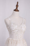 New Arrival Spaghetti Straps A Line Lace Wedding Dresses