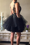 Sexy Open Back Homecoming Dresses A Line Straps Tulle