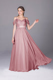 Bridesmaid Dresses Spaghetti Straps Chiffon With Ruffles Floor Length