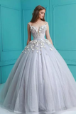 Ball Gown Spaghetti Straps Quinceanera Dresses With Handmade Flowers