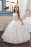 New Arrival Scoop Tulle With Applique Ball Gown Flower Girl