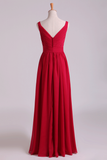 New Arrival Bridesmaid Dresses Straps A-Line Chiffon Floor-Length