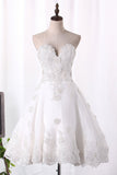 A Line Organza Wedding Dresses Sweetheart With Handmade