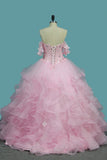 Tulle Ball Gown Sweetheart Quinceanera Dresses With Applique