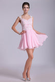 Straps A-Line/Princess Homecoming Dresses Chiffon With