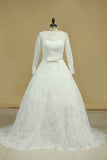 Latest Style Wedding Dresses Scoop A-Line Chapel