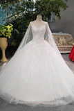 Floor Length Wedding Dresses Lace Up With Beads And Appliques Ball Gown High Quality Low