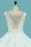 Bateau Top Quality Lace Ball Gown Wedding Dresses Court