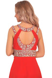 New Arrival Scoop Prom Dresses A Line Chiffon With Beads